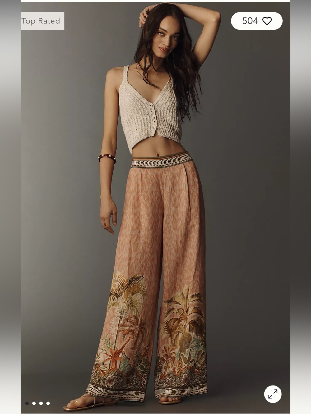 Anthropologie Ranna Gill Printed Pull-On Pants Sz S